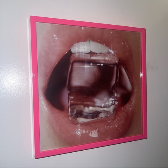 Hot Pink Metal Framed Wall Picture - Perfect Condition - Picture 2 of 6